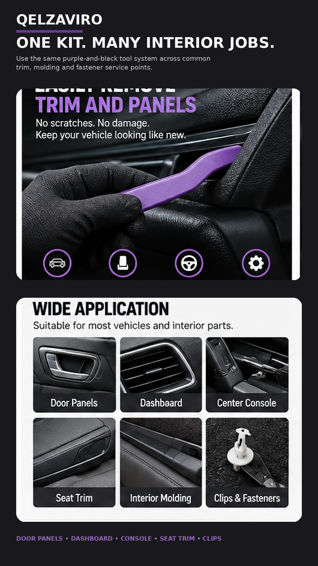 QELZAVIRO One kit for multiple interior service tasks